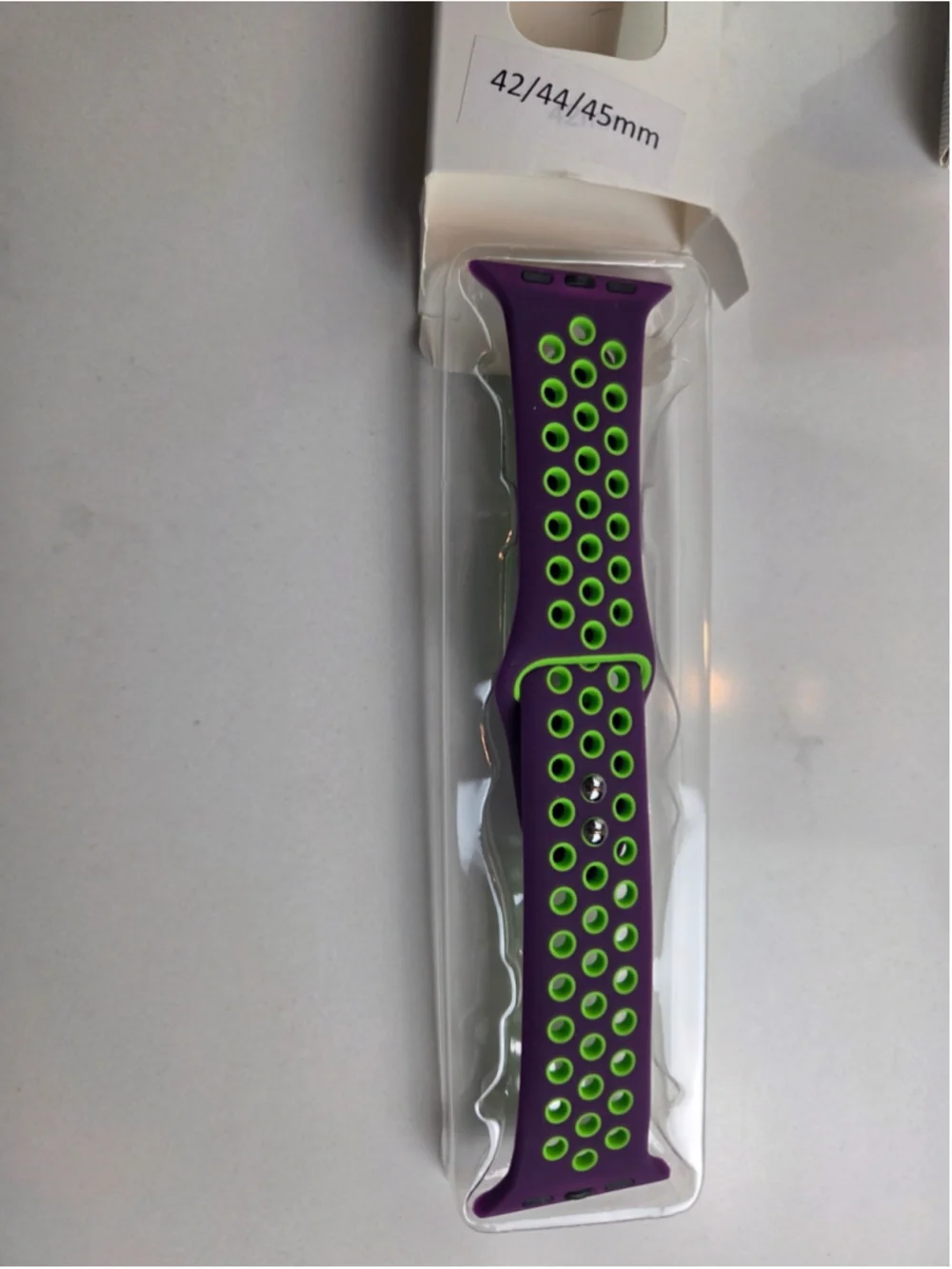 Compatible with Apple Watch Sport Band 42mm 44mm 45mm Purple Green Silicone